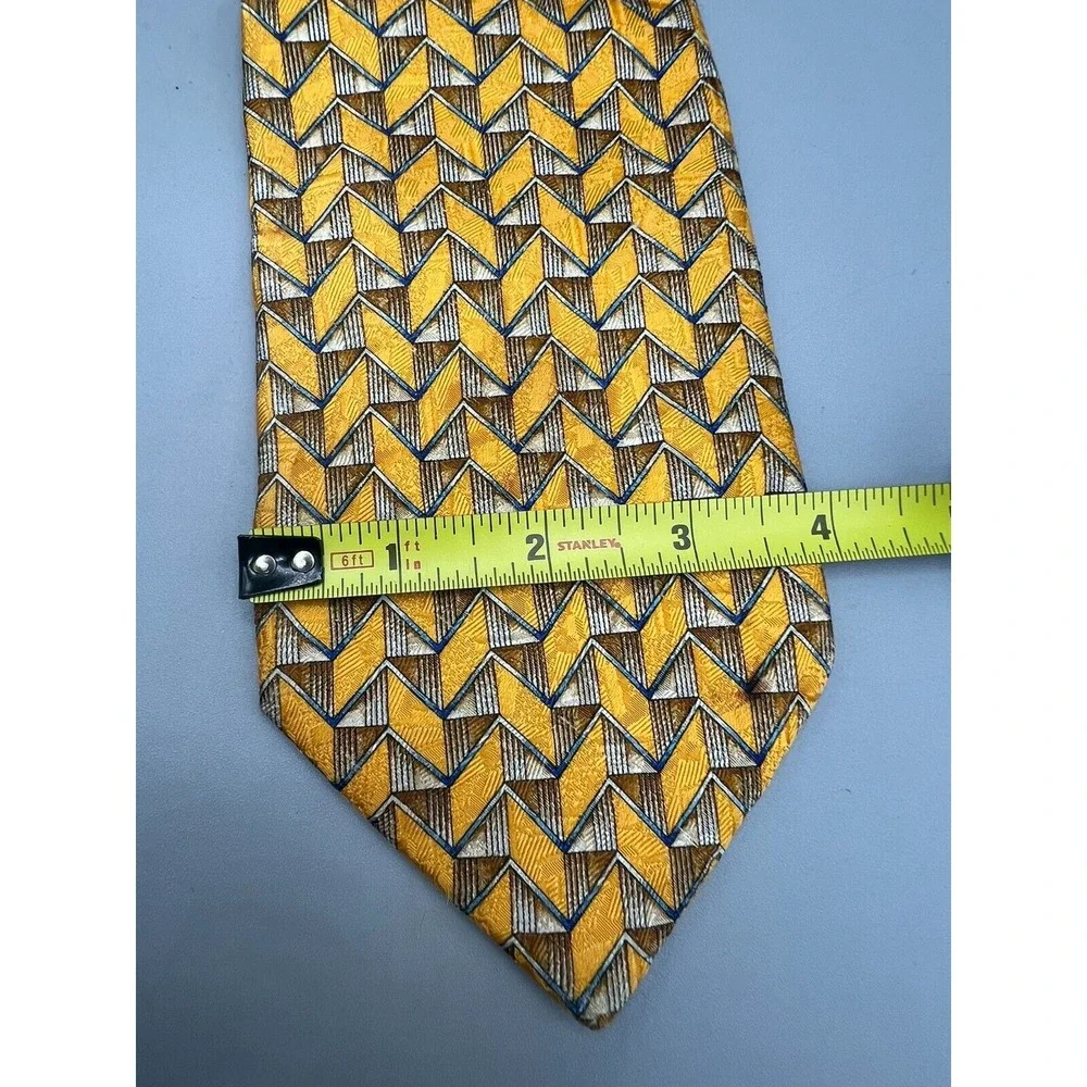 ERMENEGILDO ZEGNA Men's Silk Necktie ITALY Designer‎ Geometric L: 59.5